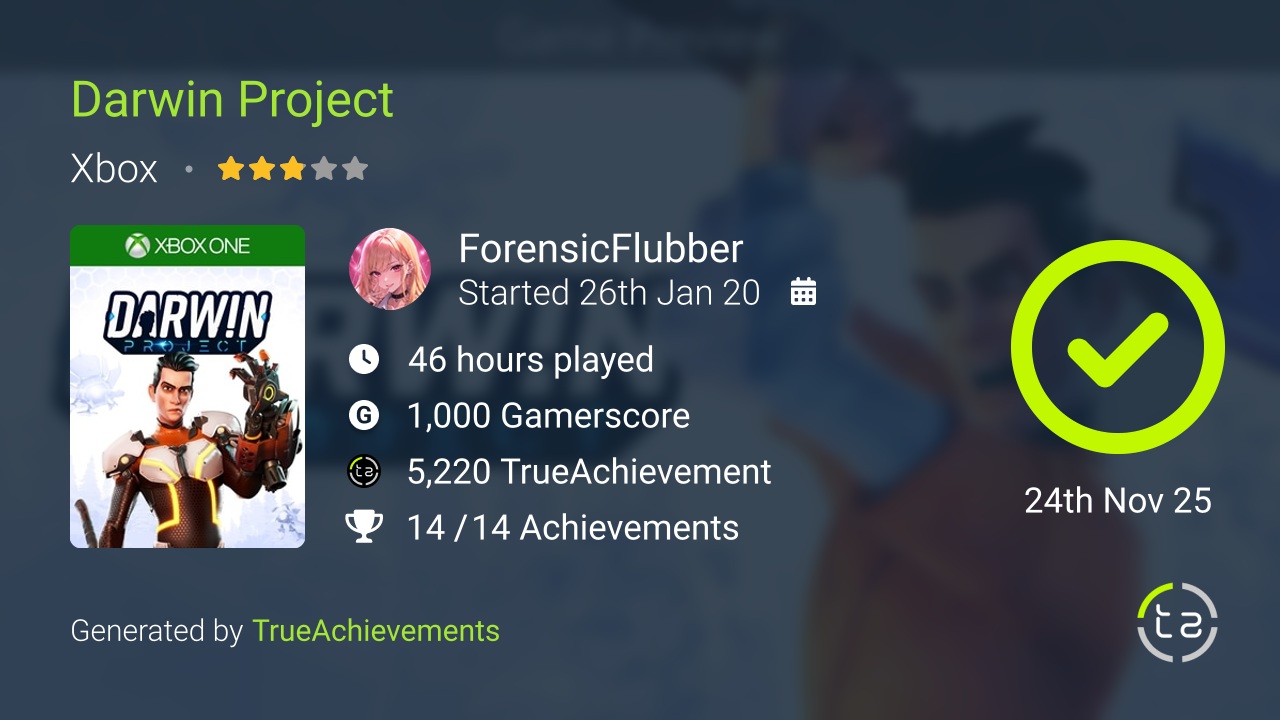 Darwin Project achievement summary